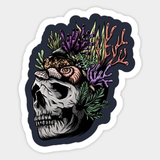 skull coral Sticker